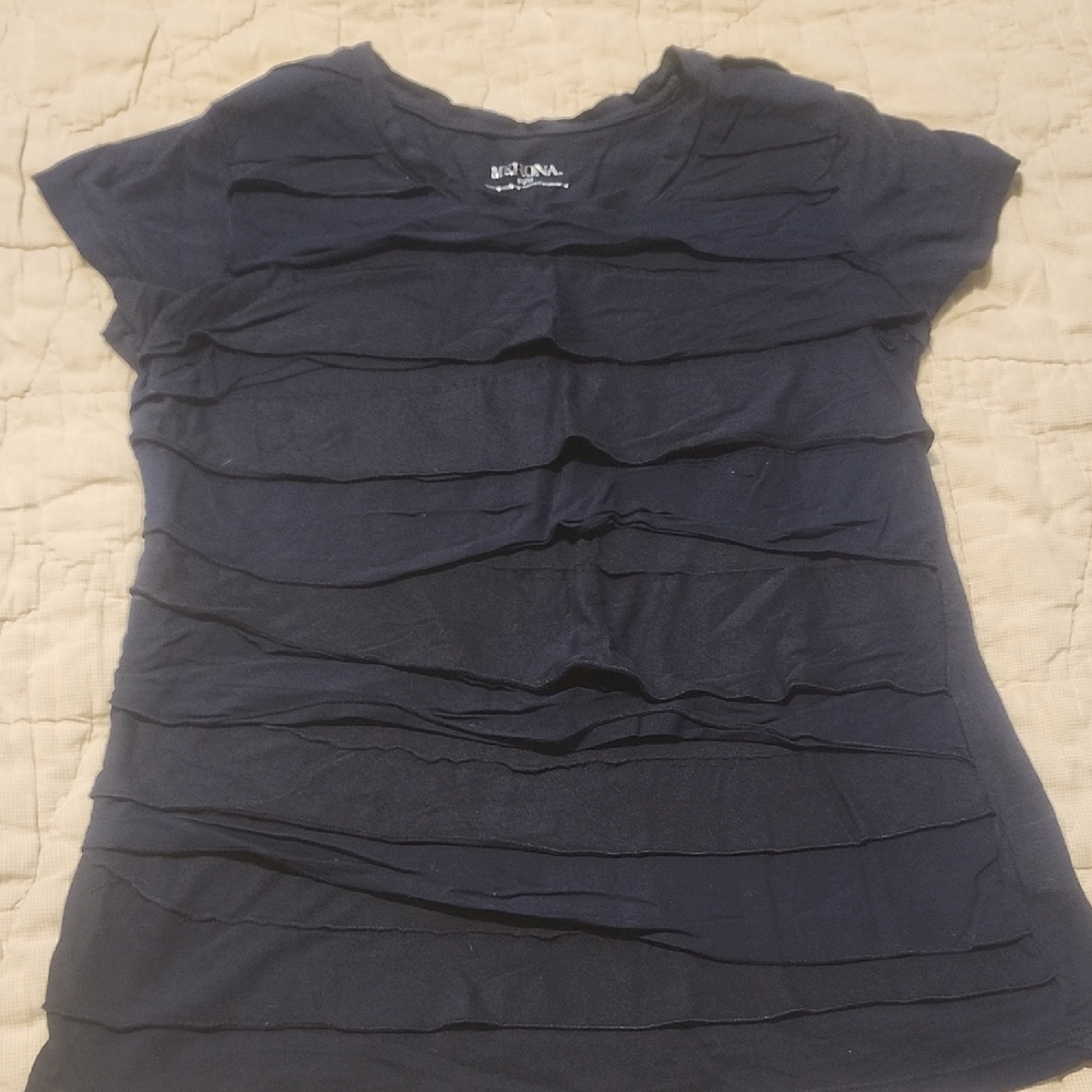 Merona Brand Navy Blue Layered Top. Size Medium